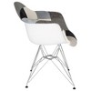 LeisureMod Willow Fabric Eiffel Accent Chair Set of 2 - Chrome Metal Legs, Plush Comfort, Perfect for Living Rooms - 3 of 4