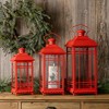 Traditional Red Metal Lantern (Set of 3) - 3 of 4