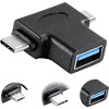 Sanoxy All-in-1 USB3.0 Female to Micro USB OTG Male and USB type C Male Connector Adaptor - 2 of 4