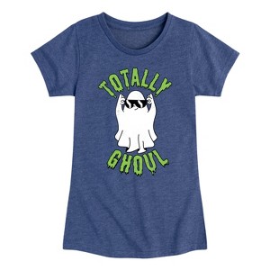 Girls' - Instant Message - Halloween Ghost Totally Ghoul Fitted Short Sleeve Graphic T-Shirt - 1 of 4