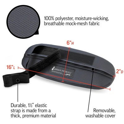 Adjustable Polyester Lumbar Support Roll with Moisture-Wicking Mesh