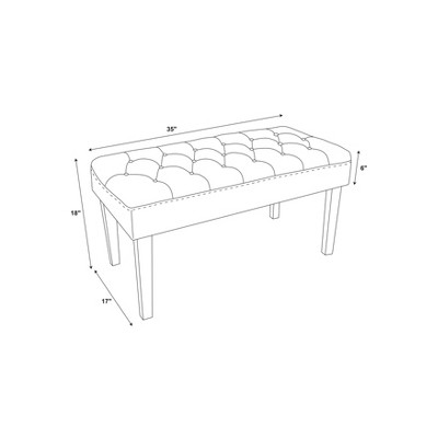 Ella White Tufted Linen Bench with Acrylic Legs
