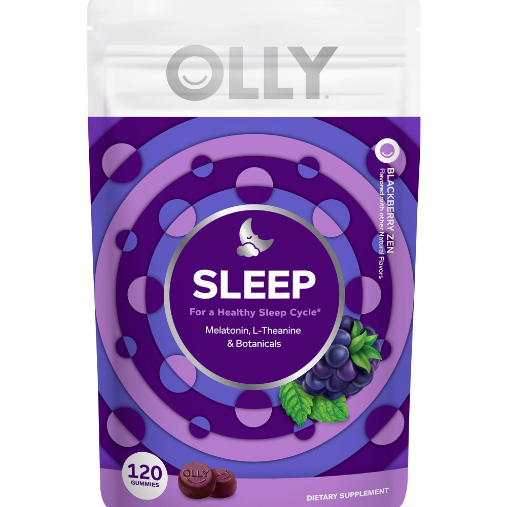 EXPIRATION DATE: 11/MAR/2026. OLLY 3mg Melatonin Sleep Gummies - Blackberry Zen - 120ct