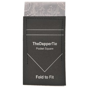 TheDapperTie - New Men's Paisley Flat Pre Folded Pocket Square on Card - 1 of 3