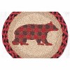 Earth Rugs Flannel Bear Round Trivet – 10" Plaid Bear Print on Braided Natural Jute Table Mat - 2 of 3