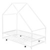 TOAOTBNBO Metal Bed with Twin Size, Modern Platform Bed with Roof Design, Minimalist Bed Frames with Storage, Black - 2 of 4
