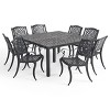 Christopher Knight Home Cayman Outdoor 9 Piece Traditional Cast Aluminum Mesh Dining Set with 61.25" Round Woven Table - 2 of 4