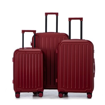 YONWAY Hardside Luggage Sets, 3 pcs Spinner Suitcase, ABS Lightweight Suitcase, 360° Spinner Wheel Luggage, with Cup Holder & USB Port
