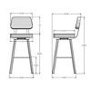 Amisco Clarkson Upholstered Barstool: Faux Leather, Steel Frame, Fixed Height 30", Square Base - 4 of 4