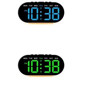 REGALWOVEN 2 Pcs Digital Plastic Corded Electric Adjustable Accurate Alarm Clock 7.1 x 3.1 x 1.2 inch - 1 of 4