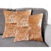HomeRoots Set of Two 18" Brown and White Cowhide Cowhide Throw Pillows - 2 of 4