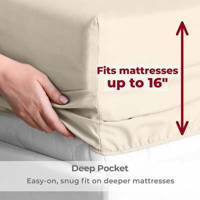 California King Golden Ivory Microfiber Deep Pocket Sheet Set