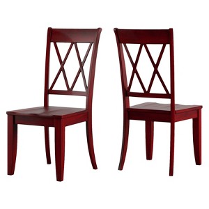 South Hill X Back Dining Chair (Set Of 2) - Rich Ruby - Inspire Q, Red