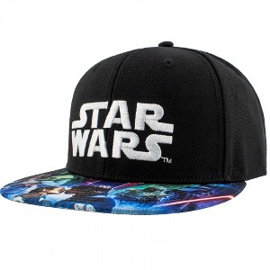 Adult Star Wars Embroidered Logo with Printed Art Flat Bill Snapback Hat - 1 of 4
