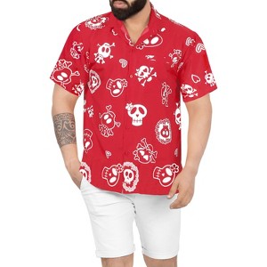 HAPPY BAY Mens Hawaiian Shirts Short Sleeve Button Down Shirt Men's Pirates Holiday Shirts Summer Beach Aloha Shirts for Men Funny - 1 of 3