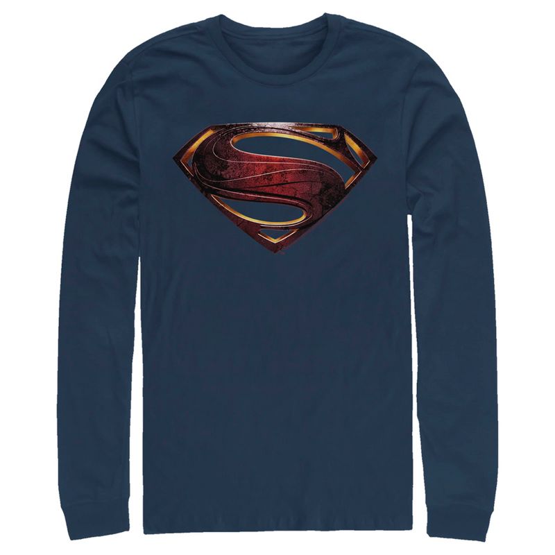 Men's Zack Snyder Justice League Superman Logo Long Sleeve Shirt, 1 of 5