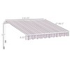 VisioGear Retractable Awning, 10'*8' Patio Awnings with Manual Crank Handle for Deck, Yard, Coffee Stripes, 155.5"*16.5"*59.6" - 3 of 4