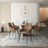 LeisureMod Upholstered Dining Chair in Fabric with Iron Legs, Sonnet Series - 3 of 4