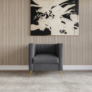 Home Design Weiss Velvet Square Arm Chair - 1 of 4