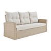 All-Weather Wicker Canaan Outdoor Sofa with Cushions Brown - Alaterre Furniture: Patio Seating, Weather-Resistant - 3 of 4