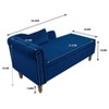 Grungis Velvet Storage Benches with Nailhead Trim,Upholstered Storage Ottoman with Rolled Armrests and Pillow,Ottoman Bench for Living Room - 3 of 4