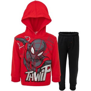Marvel Avengers Spider-Man Fleece Pullover Hoodie and Jogger and Pants Outfit Set Little Kid to Big Kid - 1 of 4
