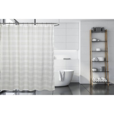 Gossamer Sheer Shower Curtain White/Gray - Moda at Home