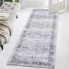 Washable Vintage Oriental Rug Non Slip Low Pile Rug Soft Throw Floor Cover Floral Foldable Indoor Carpet for Living Room Bedroom Playroom Nursery - 3 of 4