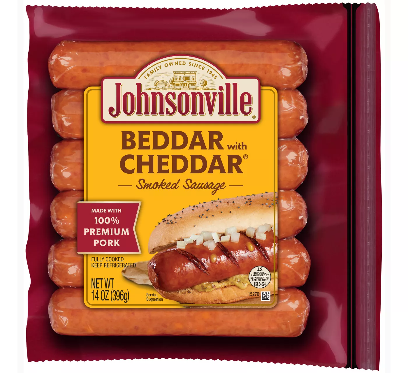 Johnsonville Beddar with Cheddar Smoked Sausage - 6ct/14oz - image 1 of 5
