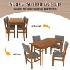 5-Piece Solid Wood Dining Set with 47" Mid-Century Table and Linen Upholstered Chairs for Small Spaces-Baofuwish - 3 of 4