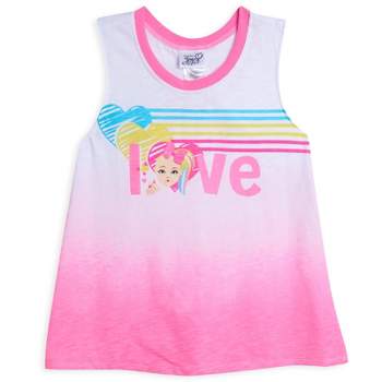 JoJo Siwa Big Girls Racerback Tank Top Shirt Pink / White 14-16