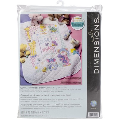 Dimensions Baby Hugs Quilt Stamped Cross Stitch Kit 34"X43"-Cute...Or What?