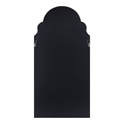 Hogan Scalloped Arch Black Wall Mirror 54.5" Glam Vanity Decor