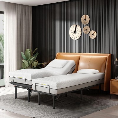 King Size Adjustable Bed Frame with Motorized Head and Foot Incline for Bedroom