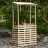 Vintiquewise Wooden Outdoor Bar Counter with Roof Garden & Patio Lemonade Stand Event Booth for Home Parties Wedding BBQ & Seasonal Celebration - 3 of 4