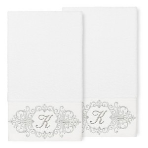 Linum Home Textiles 100% Turkish Cotton MONICA 2PC Embellished Bath Towel Set - 1 of 1