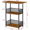 Mini Floor Standing Coffee Bar Shelf,3-Tier Small Coffee Table,Corner Farmhouse Coffee Bar Cabinet;Dining Room - 2 of 4