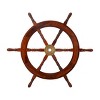 Wood Sail Boat Ship Wheel Wall Decor with Gold Hardware Brown - Olivia & May - image 3 of 4