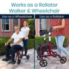 Vive Health 2 in 1 Rollator Transport Wheelchair Walker For Seniors - Lightweight Foldable Medical 4 Wheel Chair Combo with Seat -  300 Pound Capacity - 3 of 4