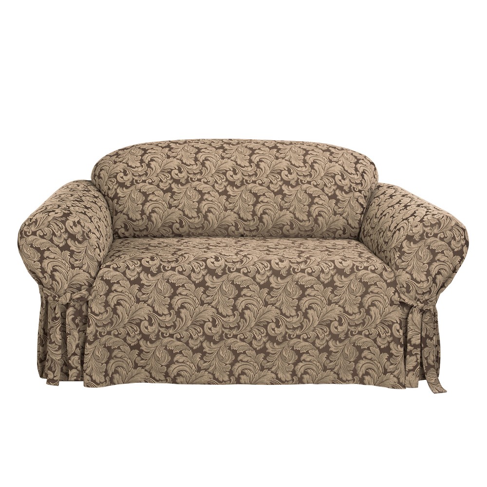 UPC 047293362170 product image for Scroll Sofa Slipcover Brown - Sure Fit | upcitemdb.com
