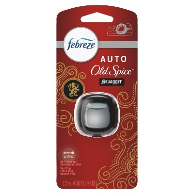 Febreze AUTO Odor-Eliminating Car Freshener Vent Clip Old Spice Swagger, .07 oz. Car Vent Clip