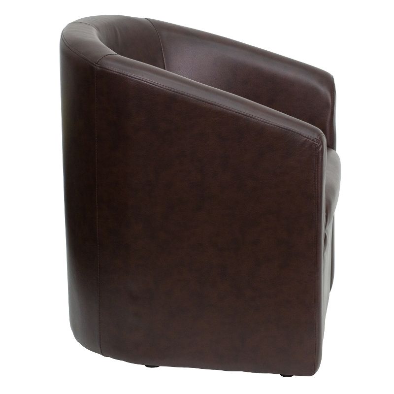 Flash Furniture Brown LeatherSoft Barrel-Shaped Guest Chair, 4 of 7