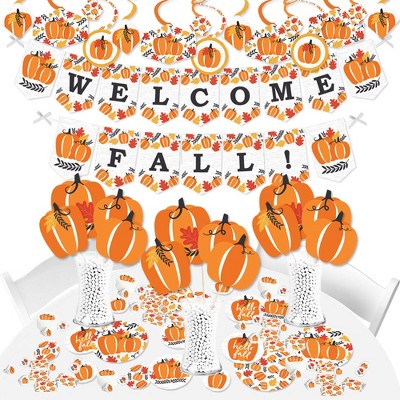 Big Dot of Happiness Fall Pumpkin - Halloween or Thanksgiving Party Supplies - Banner Decoration Kit - Fundle Bundle