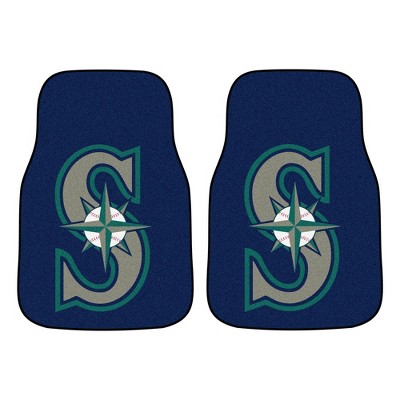 MLB Seattle Mariners Carpet Car Mat Set - 2pc