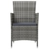 vidaXL 3 Piece Patio Dining Set with Cushions Poly Rattan Gray - 4 of 4