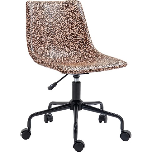 ISL Furnishings InterSpaceLiving Print Desk Chair Leopard Vinyl Black