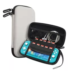 Insten Carrying Case with 10 Game Slots Holder for Nintendo Switch Lite - Portable & Protective Travel Cover Accessories, Gray with Black Zipper