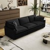 Loveseat/3-seat Sectional Sofa Features a Deep Seat 4 Pillows Corduroy Serpentine Springs Solid Wood Frame Removable Footstool for Living Rooms - 4 of 4