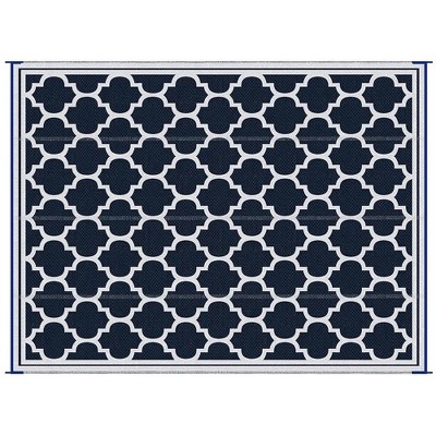 Resenkos Floor Mat Carpet,Indoor Door Mat,9'x 12' Modern Outdoor Rug, Reversible and Folding Rug, with Four Straps, Black