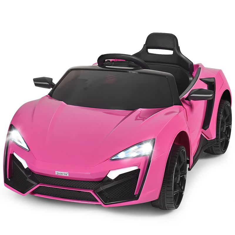 Costway 12V Kids Ride On Car 2.4G RC Electric Vehicle w/ Lights MP3 Openable Doors White\Black\ Red\Pink, 1 of 11
